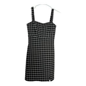 Hollister Black White plaid Emo Skater Dress Whimsigoth Grunge y2k Goth XS